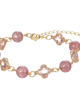 zeroline四叶草手链草莓晶手串