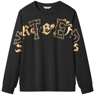 特步儿童童装冬季男童加绒卫衣新款运动服青少年时髦上衣男孩帅气