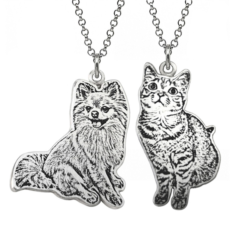 宠物照片定制项链 999足银小狗猫兔鼠鸟吊坠戒指手链镯纪念品首饰