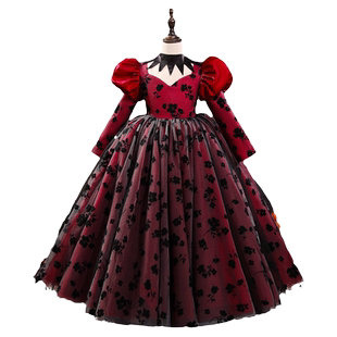 万圣节儿童服装女童cos女巫沉睡魔咒黑皇后角色扮演幼儿园演出服