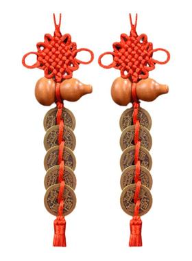 保平安中式卧室门对门福袋五帝钱