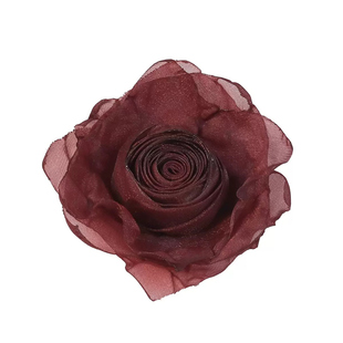 玫瑰花辅料diy花朵配件欧根纱烫边卷芯花头饰鞋子包包辅料半成品