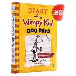进口英文原版正版 Diary of a Kid 4小屁孩日记第四本 Dog Days 小学生文学作品 Jeff Kinney英语儿童漫画课外读物8-9-10岁