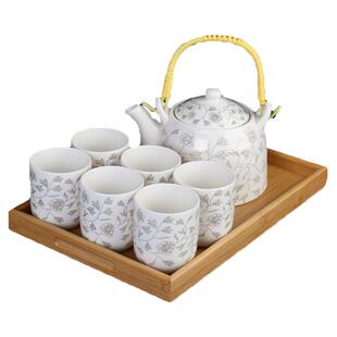 陶瓷凉冷水壶水杯男女大号功夫家用提梁壶水具套装中式酒店泡茶壶