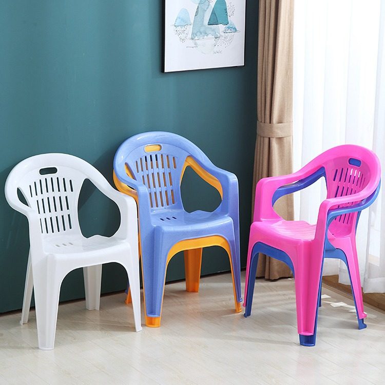 经济型塑料靠背椅子家用加厚户外餐椅扶手椅凳饭店成人夜市大排档