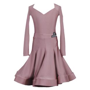 乐雅池2023秋冬新款拉丁舞服女童比赛服演出服少儿训练服长袖标服