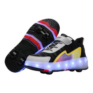 爱莫格暴走鞋儿童男童成人滑轮鞋学生变形鞋双轮溜冰鞋女孩四轮鞋