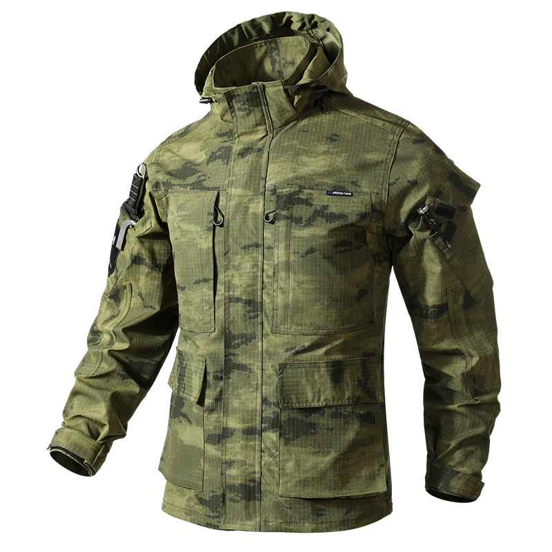 春秋战术迷彩网格工作服套装