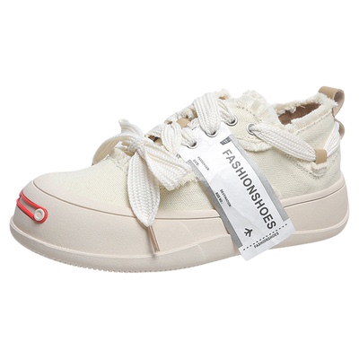 檀健次同款开口笑厚底百搭帆布鞋