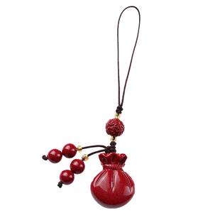 朱砂钱袋马本命年手机链挂件挂绳男女U盘壳貔貅吊坠护身符钥匙扣