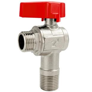 百战阀门4分加长角阀大流量全开三角阀门六分全铜热水器专用球阀