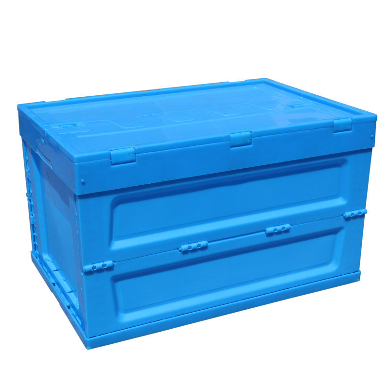 塑料折叠物流箱带盖长方形加厚周转箱塑胶框转运储物收纳箱大号