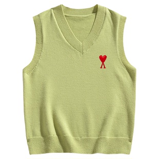 1折区丨奥特莱斯丨AMI ns春秋坎肩马甲男女款背心V领无袖针织毛衣