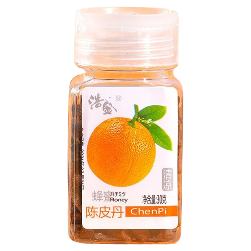 浩盛蜂蜜陈皮话梅丹蜜饯甘草桔皮开胃蜜饯8090童年回忆老鼠屎瓶装