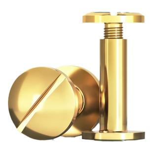 纯黄铜螺丝子母铆钉平面对锁圆弧头字母账本钉皮带相册连接配件M4