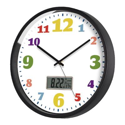 TQJ金属简约圆形免打孔挂钟