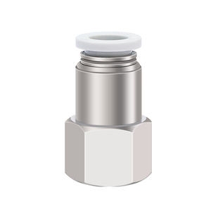 亚德客内螺纹直通接头PCF4-6-8-10-12/M5-01-02-03-04快插原装