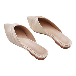 小码313233平底单鞋尖头包头拖鞋女平跟浅口懒人鞋外穿穆勒鞋春季