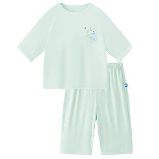 babycare薄荷短袖家居服宝宝套装儿童睡衣男童莫代尔女童衣服夏