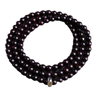 正宗小叶紫檀手串银镶嵌佛珠十二生肖护神木质金星本命佛男女手链