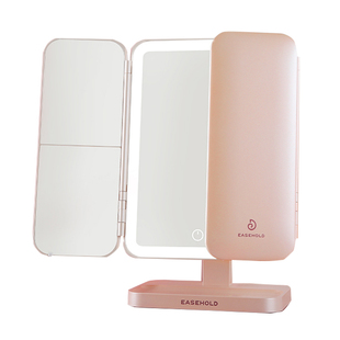 easehold随身便携带补光灯桌面镜子折叠化妆镜情人节实用礼物女生