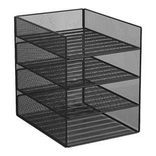 桌面文件收纳架一体式文件架金属资料架文件框办公室文件夹收纳盒书架A4档案文具用品大全办公桌置物架
