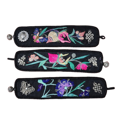 民族风精美老绣片手工松桃绣护腕