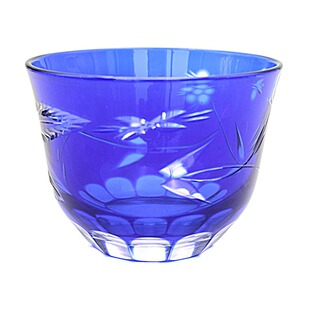 日式玻璃冷茶杯日料小碗小菜盘江户切子工艺手工雕刻家用酒店直销