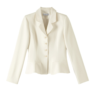 晚白2026春装新款经典翻驳领正肩西装收腰高级感千金风通勤外套女