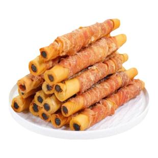 自制狗零食磨牙棒耐咬牛皮夹心卷泰迪柯基大小型成幼犬洁齿骨咬胶