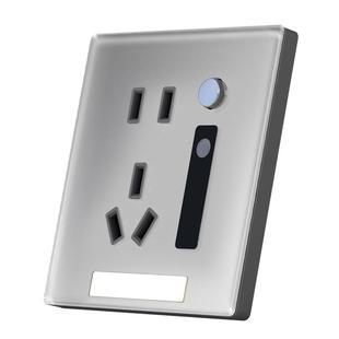 MLS人体感应地脚灯带五孔插座嵌入式小夜灯楼梯间过道86暗装面板