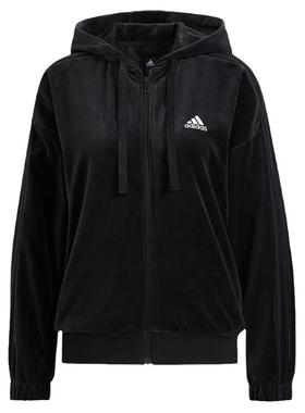 Adidas阿迪达斯外套女春秋季新款连帽运动舒适休闲针织夹克HG1836