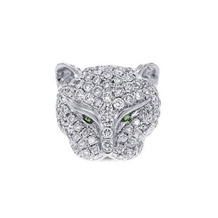 2022新款绿眼豹子高级感耳钉男满钻轻奢潮女欧美夸张超闪单只耳饰