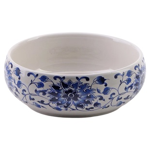 晨翔青花缠枝莲陶瓷茶洗大号茶渣缸茶杯洗家用笔洗水盂茶道配件