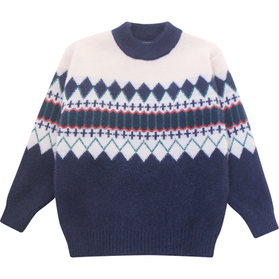 男大童毛衣冬装新款男孩水貂绒