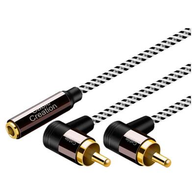 音频线一分二3.5mm母头转双莲花头rca插头手机电脑电视连接功放音箱通用低音炮音响弯头90度双声道转接线1分2