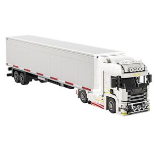 欧式卡车拖头油箱拖挂可组合搭配 收藏级MOC拼搭积木运输车系列