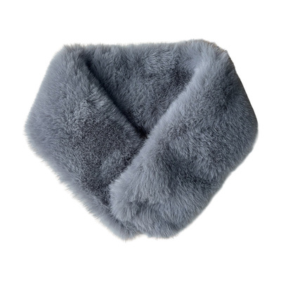 仿獭兔毛磁吸扣加厚保暖围巾