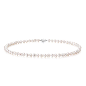 天然淡水无核珍珠项链近圆强光全珠颈链气质女人高贵优雅节日礼物