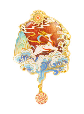敦煌金属浮雕流沙冰箱贴