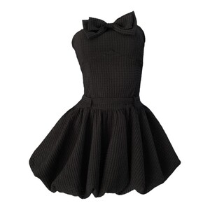 iqcq气球熊秋季外套辣妹套装抹胸连衣裙女收腰一字肩黑色蓬蓬裙子