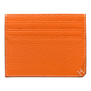 H家卡包卡片包真皮一片式小巧超薄Togo荔枝纹高档女双面牛皮便携