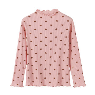 女童半高领打底衫春装儿童内搭纯棉女孩洋气上衣秋冬宝宝长袖t恤