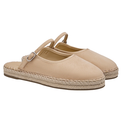 CHARLES&KEITH春季女鞋CK1-70381110绒面网纱草编厚底穆勒拖鞋