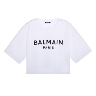 BALMAIN春夏新款女士棉质短款圆领短袖T恤银泰百货 301574