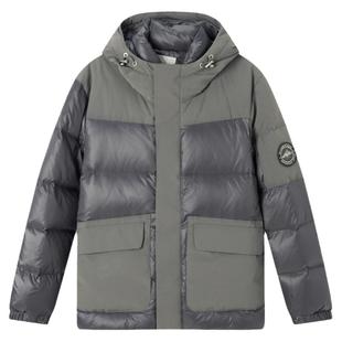 流石宽松保暖牛仔羽绒服男款冬季拼接立领加厚外套夹克男士新款潮