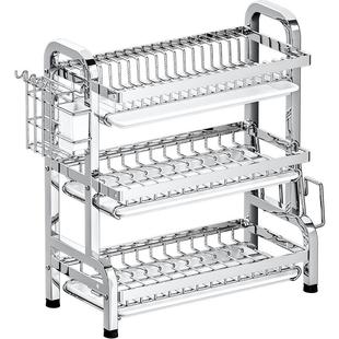 不锈钢碗碟收纳架筷筒沥水碗盘放碗碟子盘子碗架厨房置物架多功能