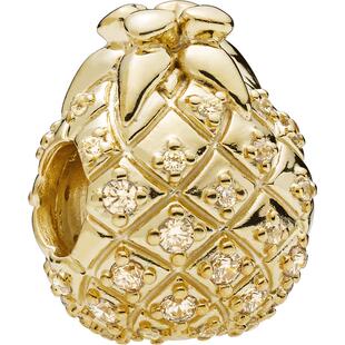 Pandora潘多拉奥莱Shine金菠萝串饰diy串珠水果礼物