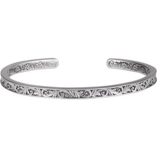 海盗船银饰草木手镯高级感手饰小众原创设计手链复古重工镯子银女