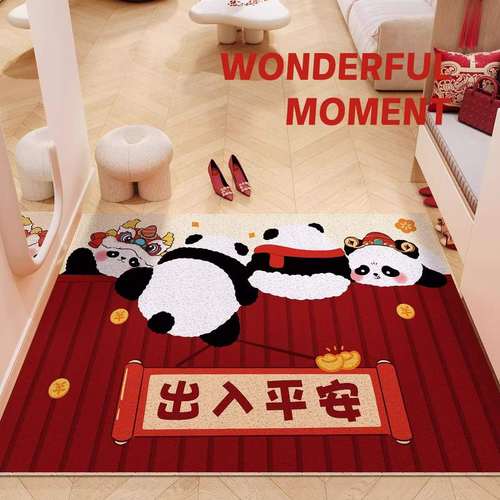 丝圈入户门地垫进门脚垫新年地毯大门口门外喜庆入门防滑耐脏门垫